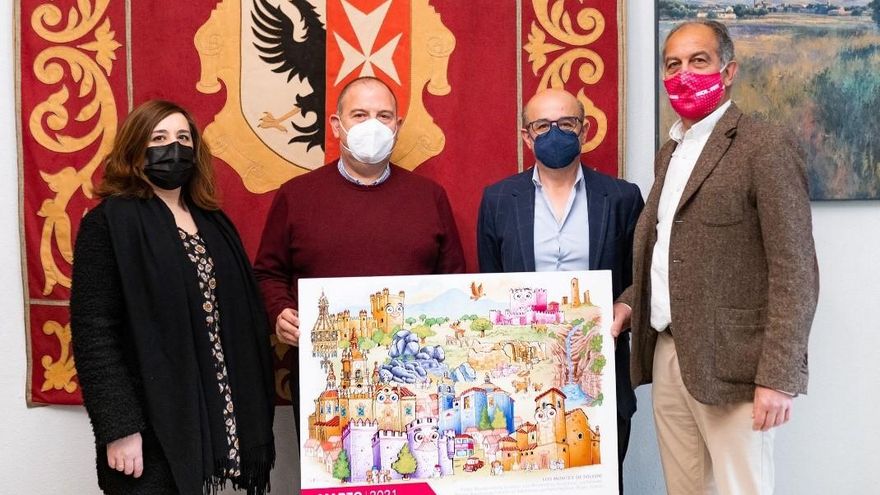 Entrega del calendario a Jesús Pérez, alcalde de Los Yébenes (Toledo)
