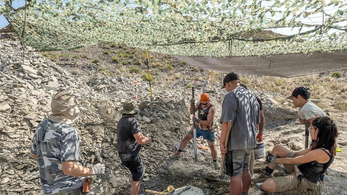 Puertas abiertas para conocer cómo se trabaja en una excavación paleontológica de La Rioja