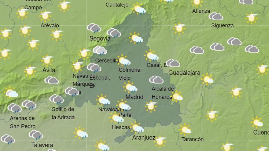Más tormentas para este miércoles en Madrid, principalmente secas