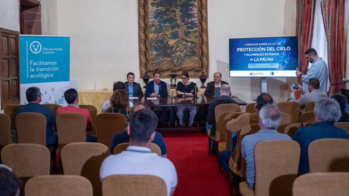 Participantes en la ‘Jornada sobre la Ley de Protección de la calidad astronómica en las instalaciones de alumbrado exterior en La Palma’.