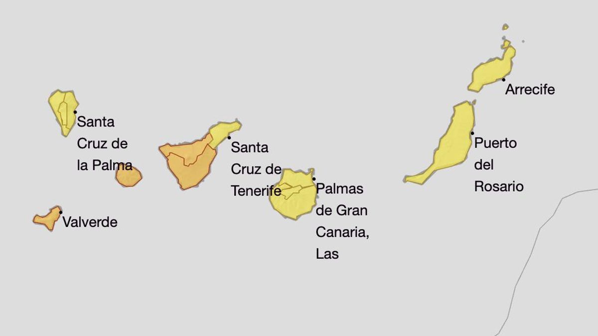 Toda Canarias, en aviso amarillo o naranja este lunes