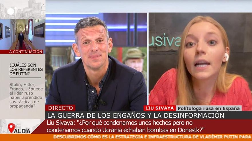 Momentos de tensión en 'Cuatro al día' por la intervención de una politóloga rusa