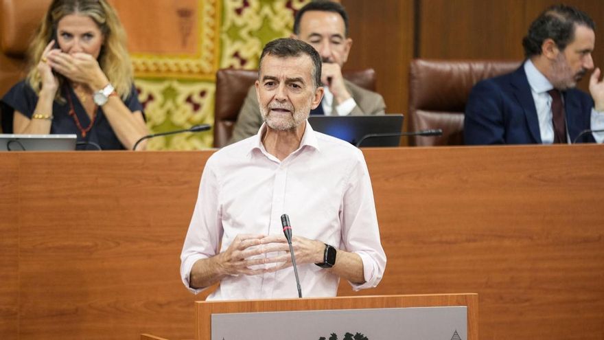 Antonio Maíllo, líder de Por Andalucía, interviene en un Pleno del Parlamento.