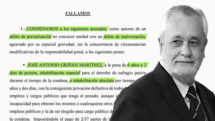 La condena de Griñán por los ERE llega al Constitucional cuestionada por la Fiscalía y dos magistradas del Supremo
