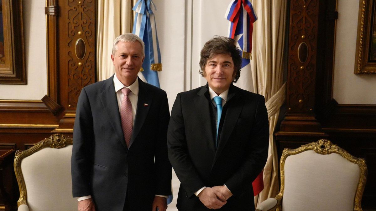 El presidente electo de Chile, José Kast, y el presidente Javier Milei