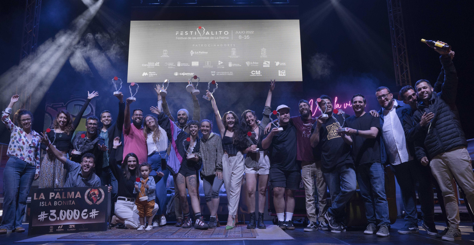 En la imagen, los galardonados en 'La Palma Rueda'