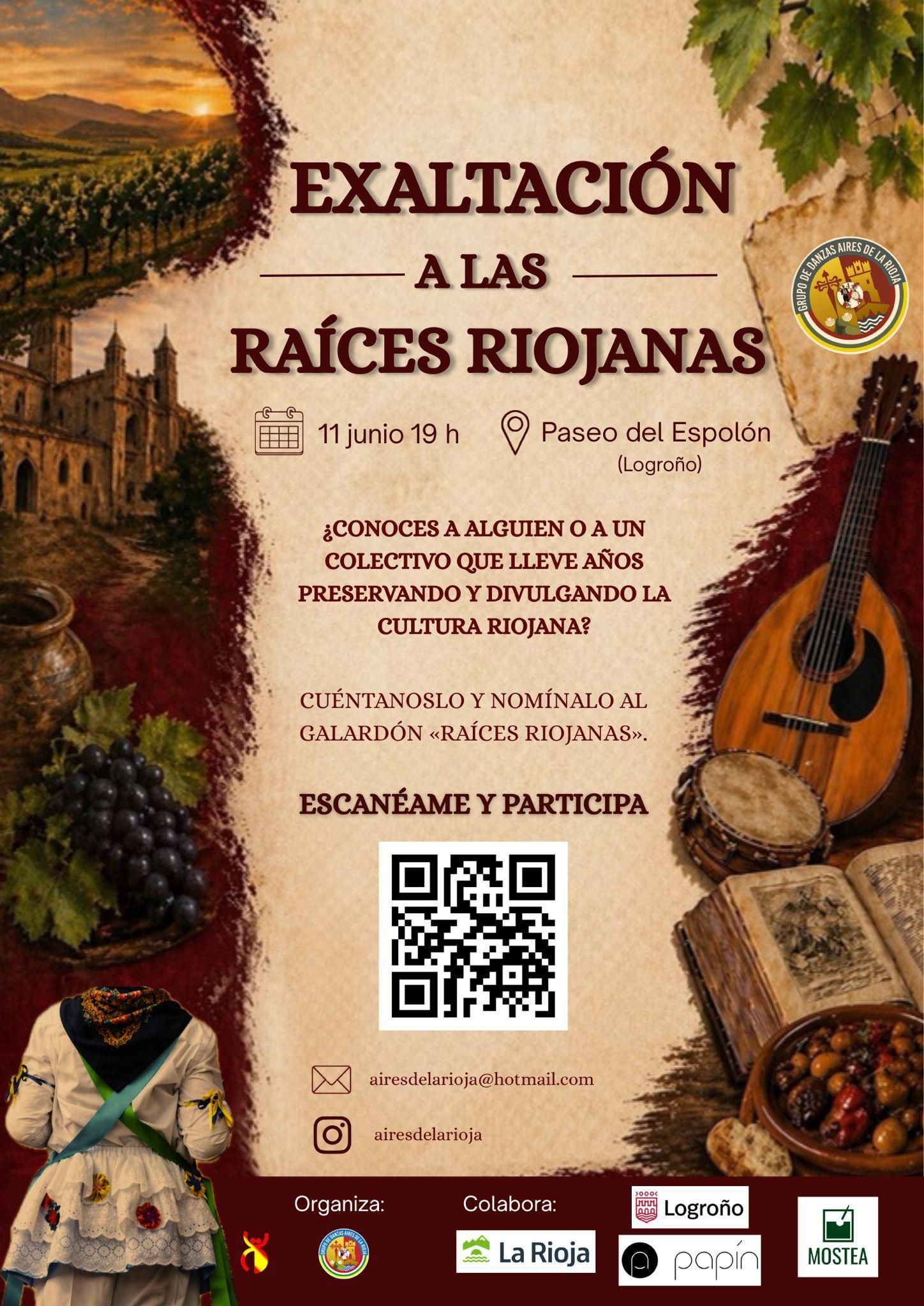 Cartel del galardón 'Raíces Riojanas'