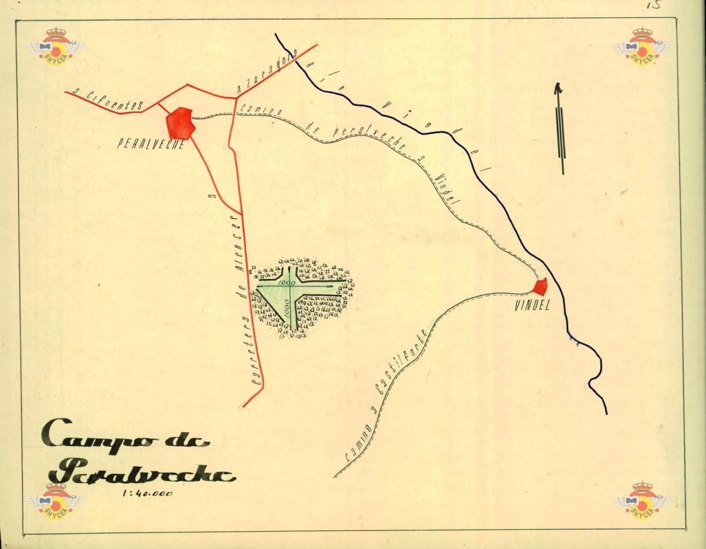 Croquis del aeródromo de Peralveche.