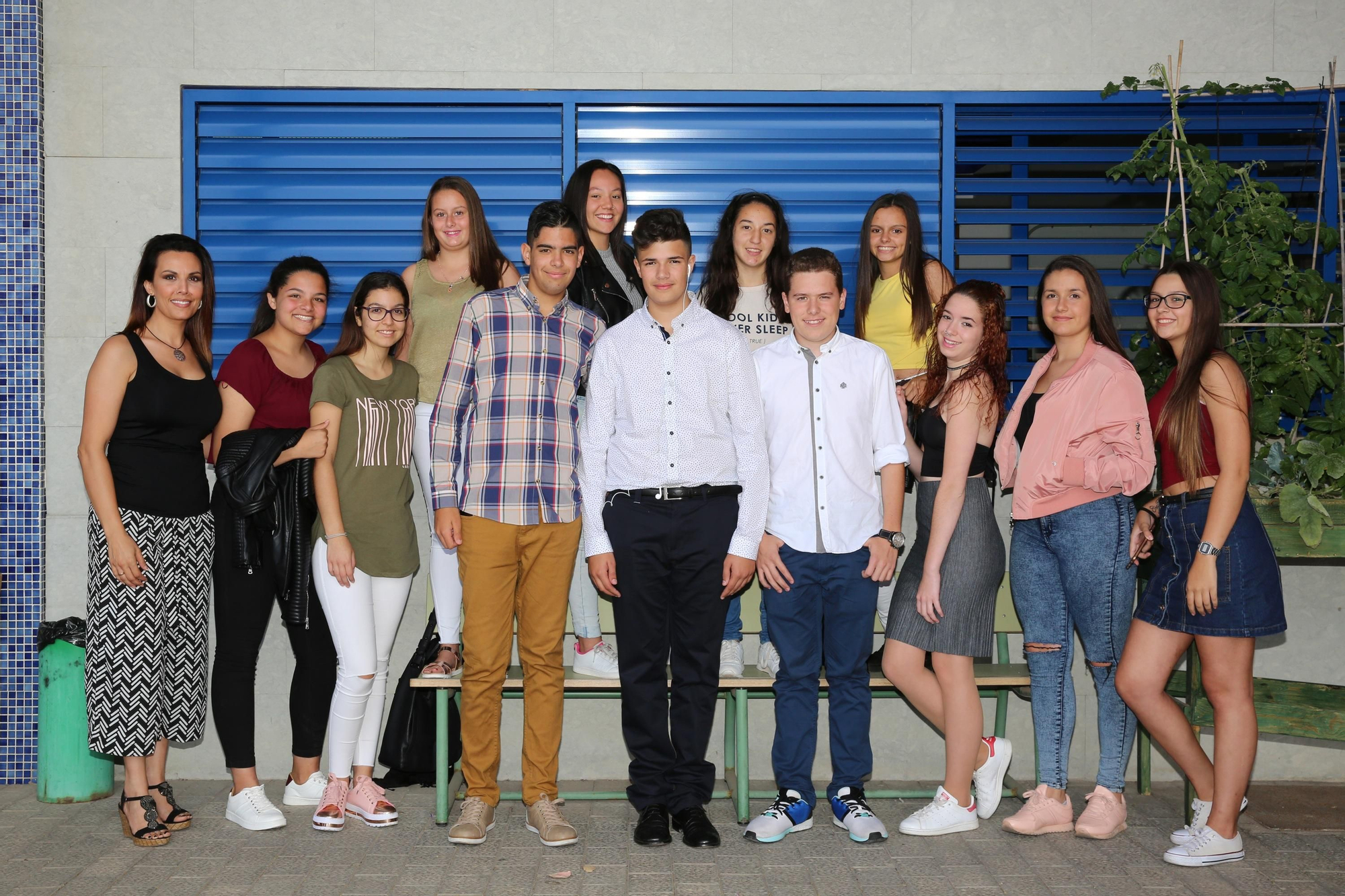 Alumnos y profesora del IES Valsequillo