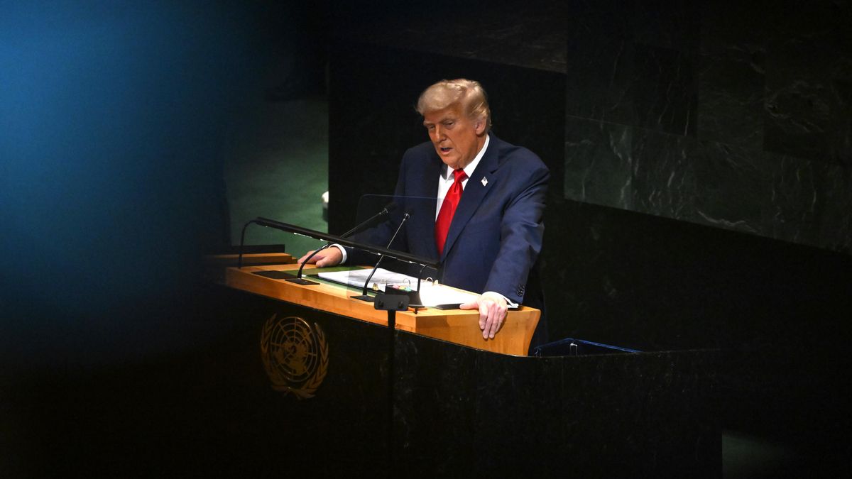 El presidente de EE.UU., Donald Trump, este martes durante su intervención ante la Asamblea General de Naciones Unidas en Nueva York, EE.UU.EFE/ Lukas Coch