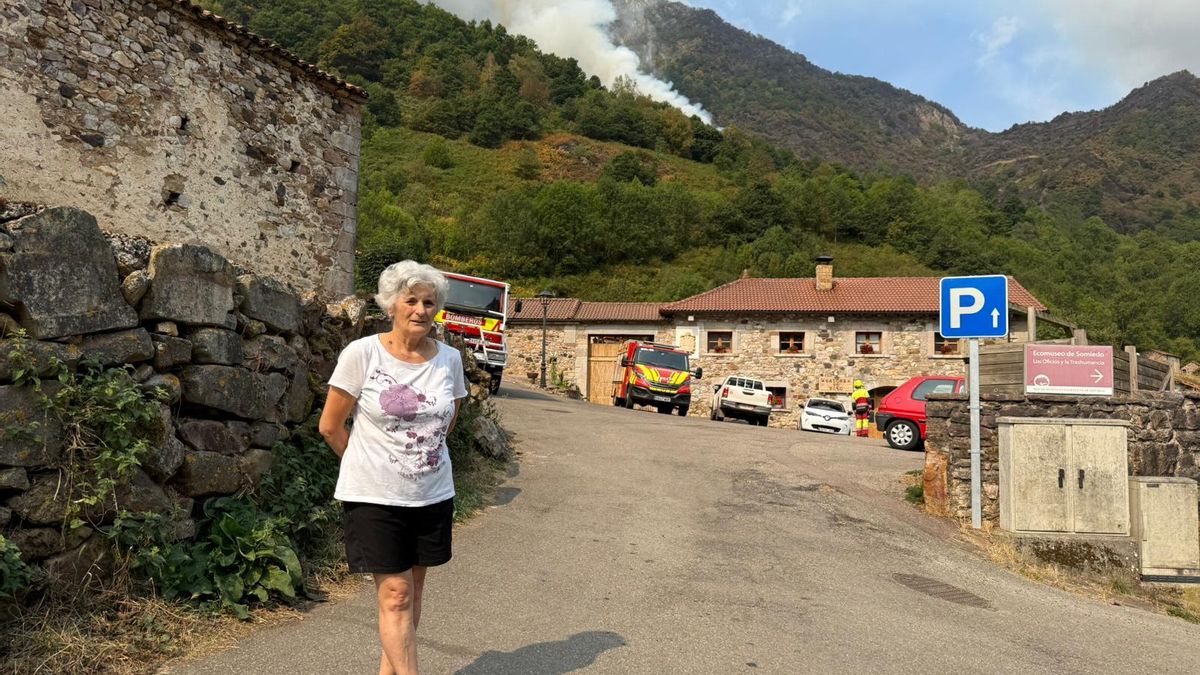 Benilde Marrón, en Caunedo, su pueblo.