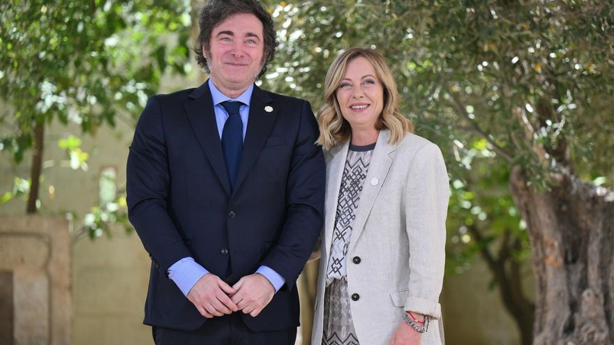 Milei llegó a Italia para la cumbre del G7 y se ve las caras con Meloni, Macron y Georgieva