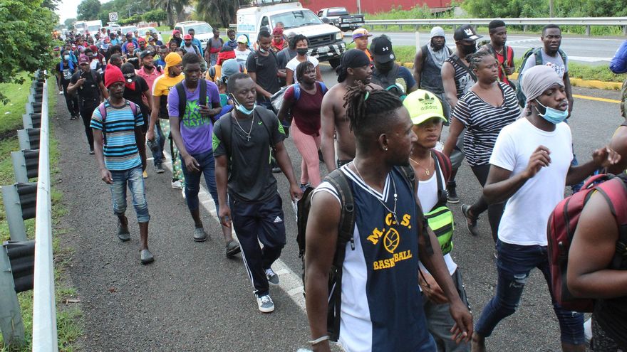 México busca instalar campamento para migrantes haitianos en la frontera sur
