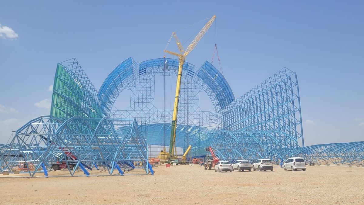 La gran apuesta del aeropuerto de Teruel sigue dando pasos: un hangar para zepelines con 2.000 toneladas de acero