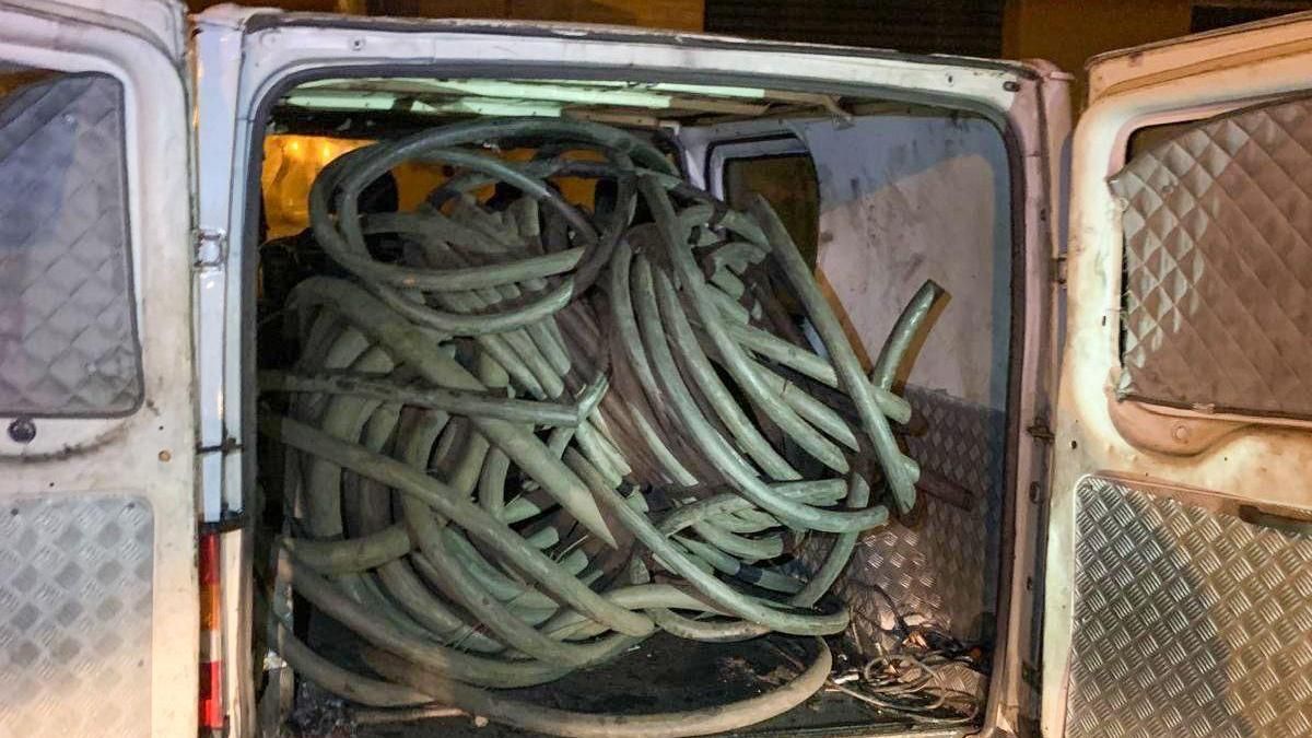 Tres detenidos en Sena de Luna por el robo de más de una tonelada de cableado de cobre