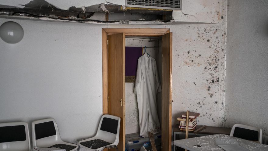 Una de las salas de la segunda planta del edificio que explotó en la calle Toledo, 98.