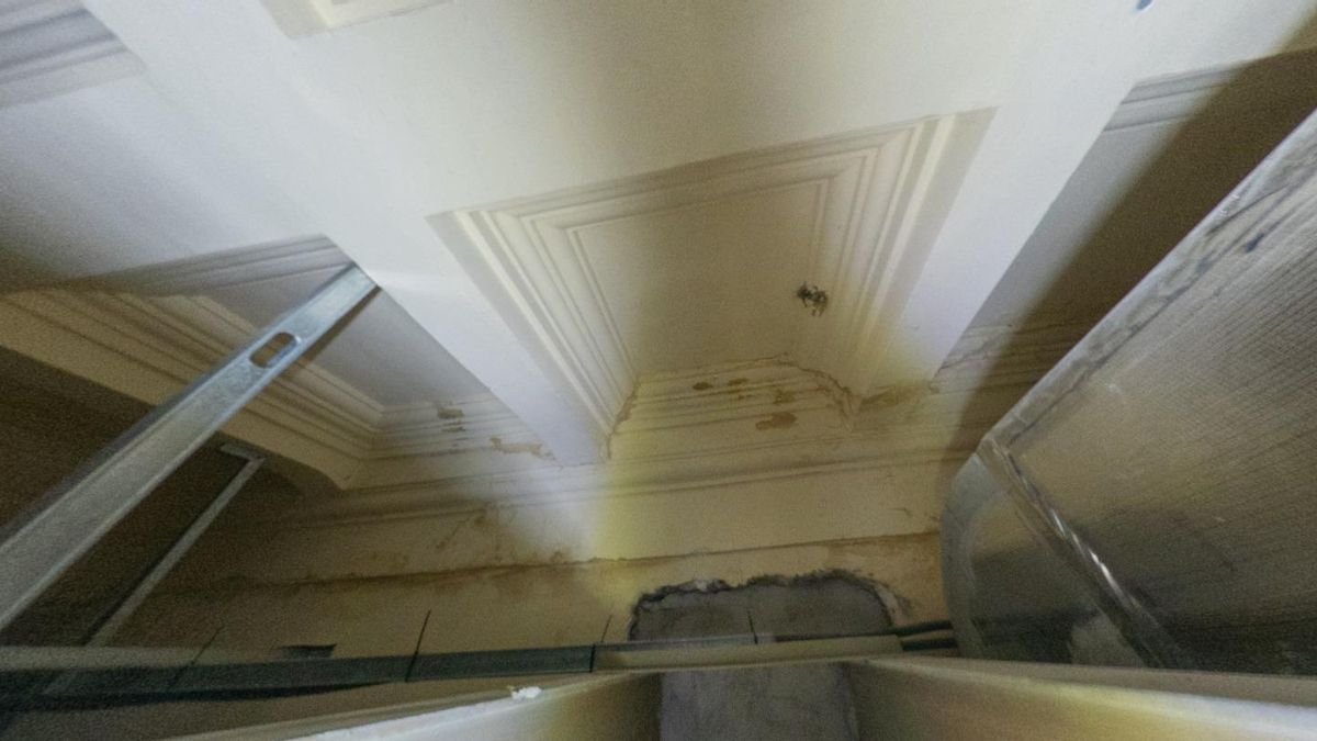 Imagen de las humedades en el MNAC captada por los técnicos aragoneses