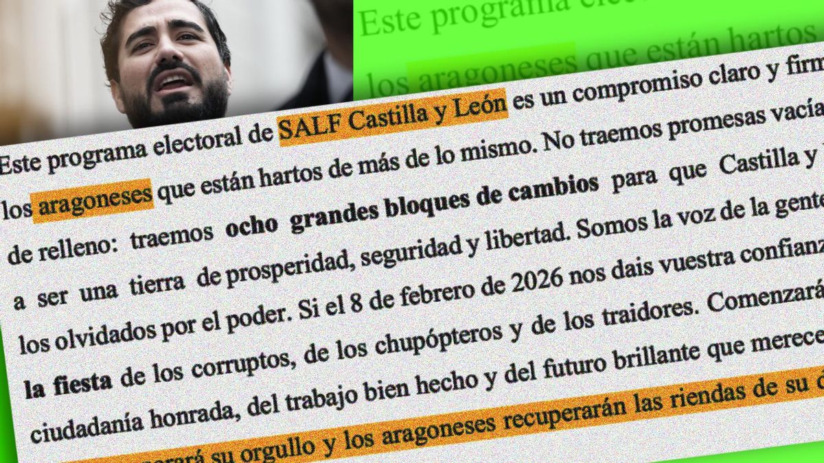 El programa de Alvise para Castilla y León está lleno de promesas para "los aragoneses"