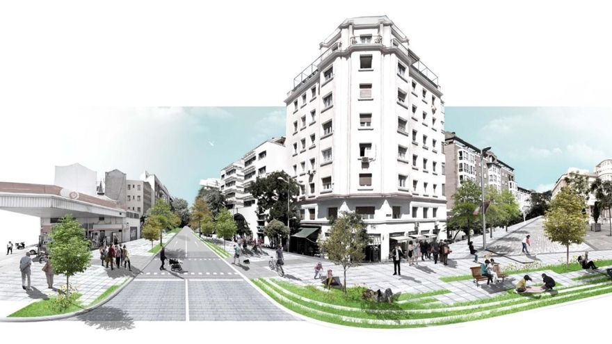 Recreación de una parte de la reforma, en su cruce con Francos Rodríguez