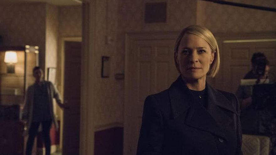 Robin Wright (Claire Underwood) en el rodaje de la temporada final de House of Cards