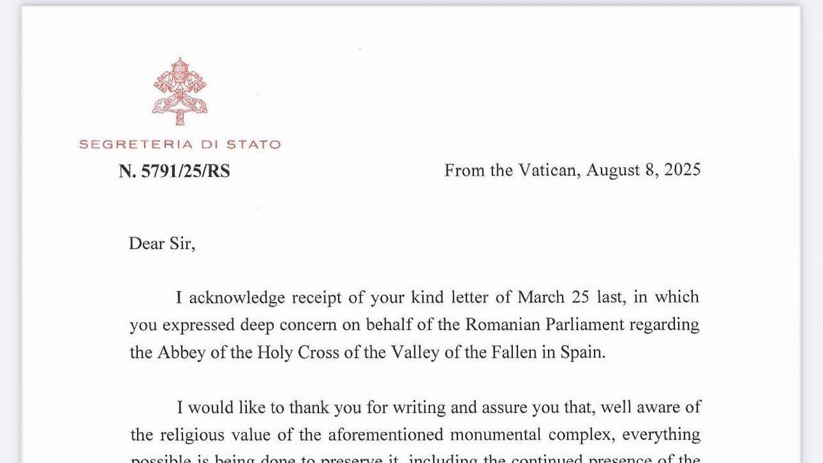 Carta de Parolin al eurodiputado rumano