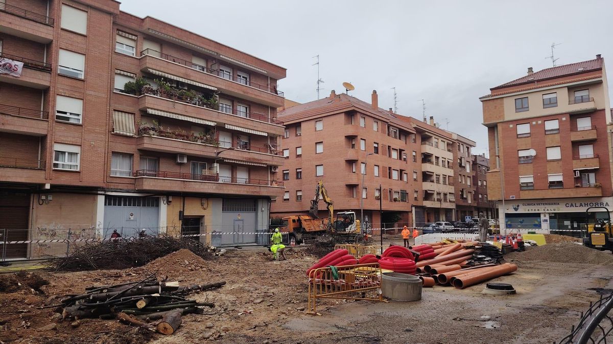 Cambio del proyecto en la Plaza de la Constitución de Calahorra: el PSOE denuncia una tala de árboles y el Ayuntamiento justifica un informe técnico