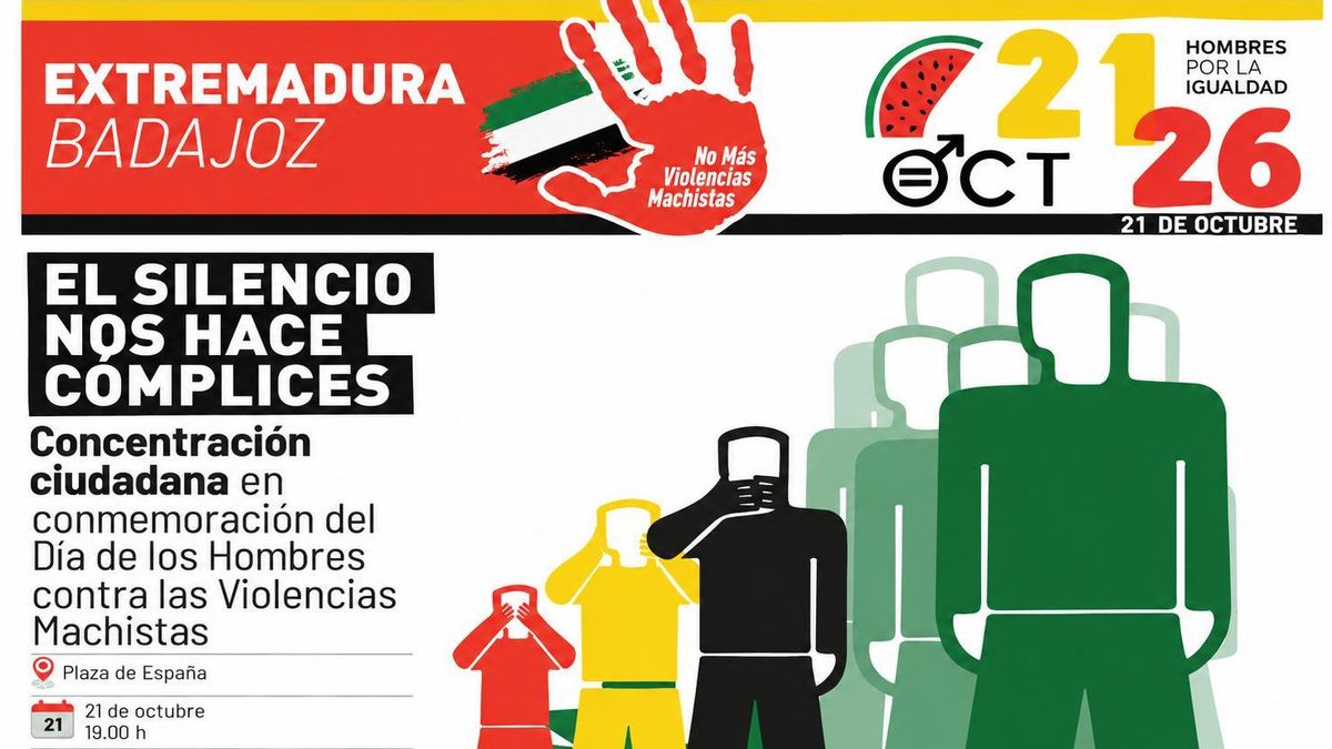 Badajoz acogerá el miércoles una concentración de hombres contra las violencias machistas