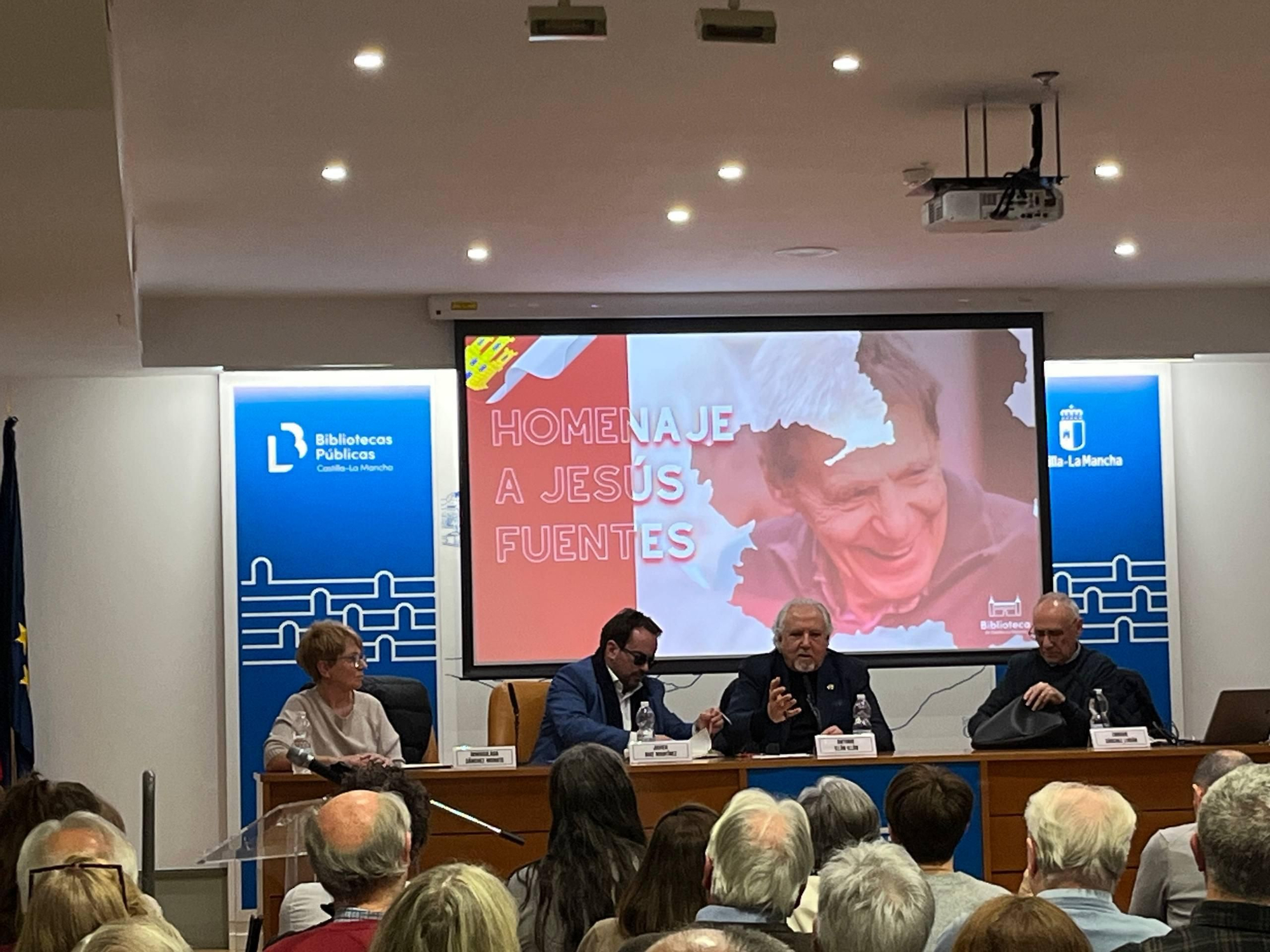 Acto de homenaje a Jesús Fuentes Lázaro en la Biblioteca de Castilla-La Mancha