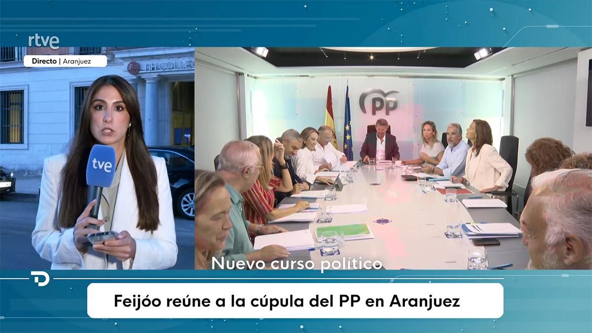 Conexión en directo en la "nueva" línea gráfica de los Telediarios