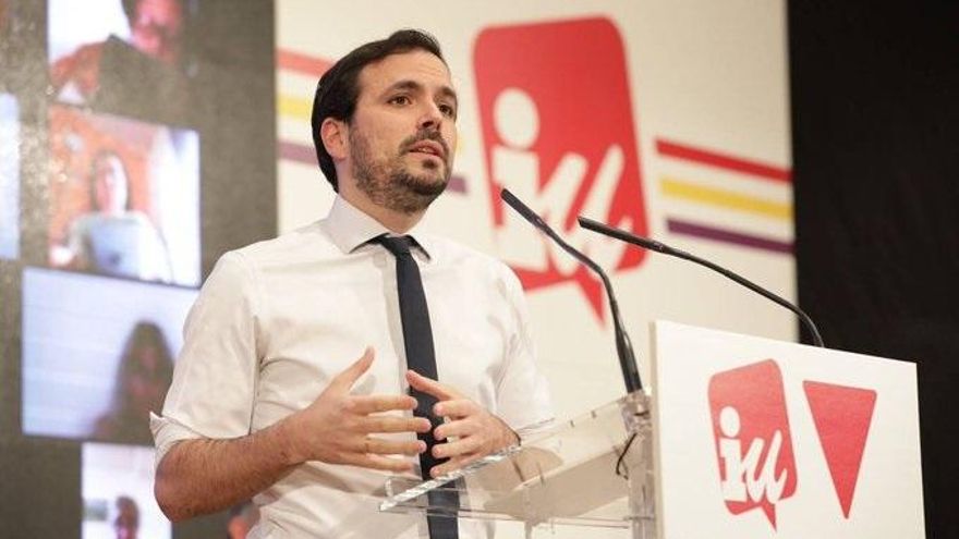 Archivo - Imagen del coordinador federal de Izquierda Unida, Alberto Garzón, durante el cierre de la Asamblea que ha aprobado su reelección al frente de la organización.