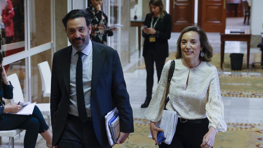 Imagen de esta semana de la portavoz del PP, Cuca Gamarra en el Congreso. EFE/J.J. Guillén