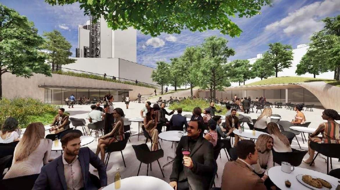 Terrazas propuestas en la zona baja de AZCA