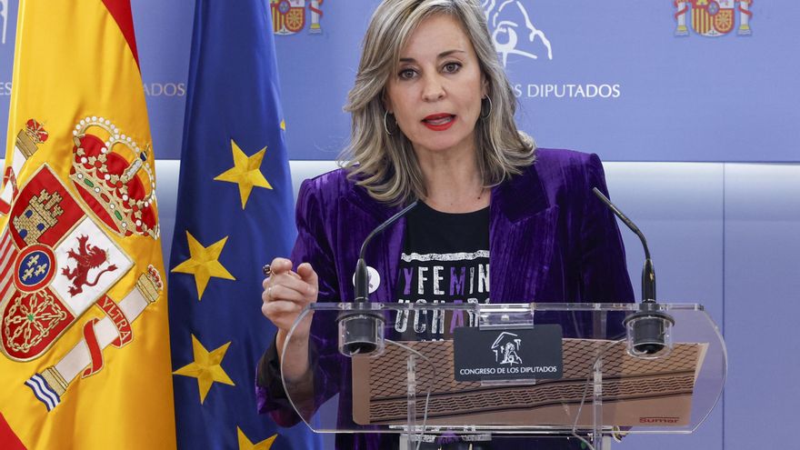La portavoz parlamentaria de Sumar, Verónica Martínez Barbero en una imagen de archivo en el Congreso. EFE/  J.J.Guillén
