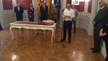 Vicent Cucarella en su discurso de toma de posesión como nuevo Síndic de Comptes.