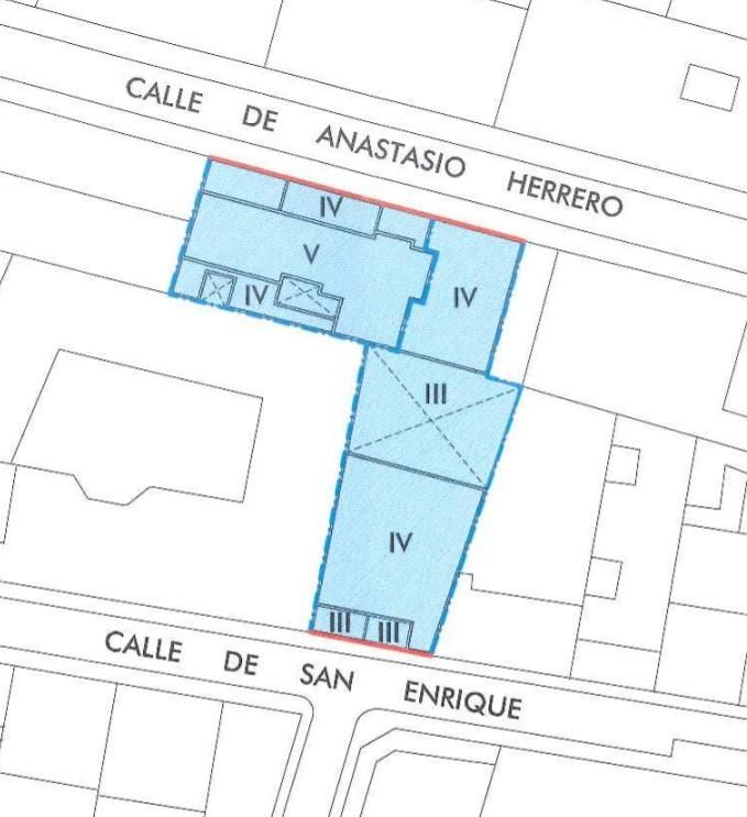 Ubicación de los edificios de Anastasio Herrero y San Enrique donde se construirán las viviendas