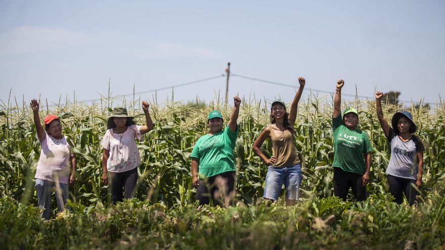 Miembros de la Unión de Trabajadores de la Tierra, organización social que promueve la agroecología y la soberanía alimentaria.