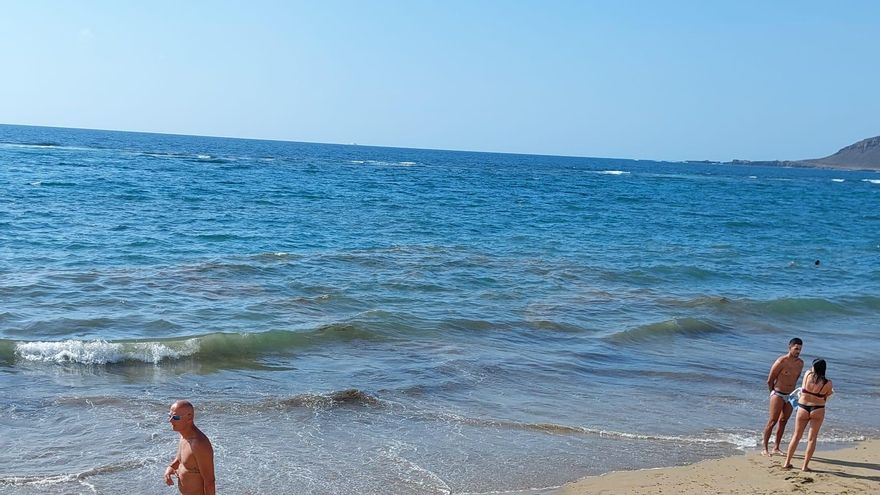 Microalgas en Las Canteras este agosto