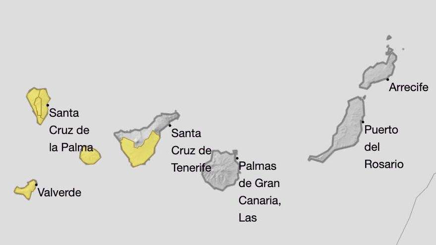 Aemet activa avisos amarillos por calima y lluvias en Canarias el fin de semana