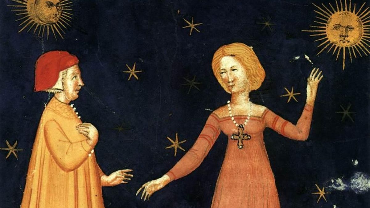 Una ilustración del siglo XIV de La Divina Comedia de Dante.