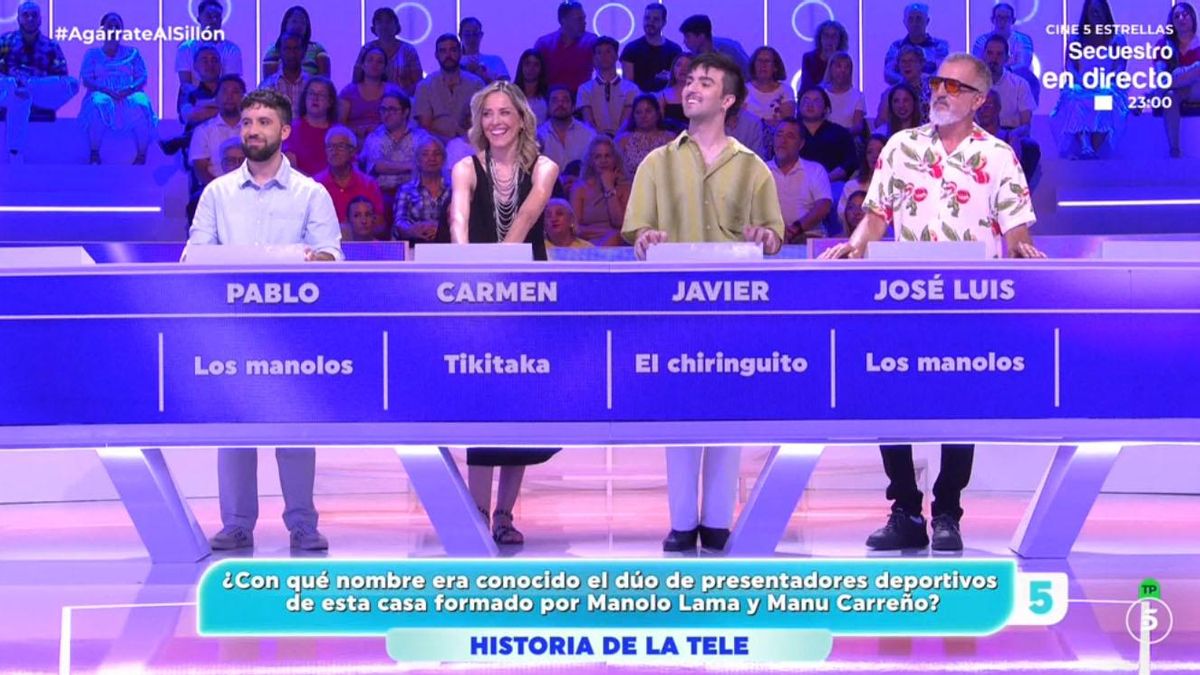 Frame de 'Agárrate al sillón' en Telecinco