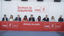 Pedro Sánchez encabeza la reunión de la Ejecutiva del PSOE.
