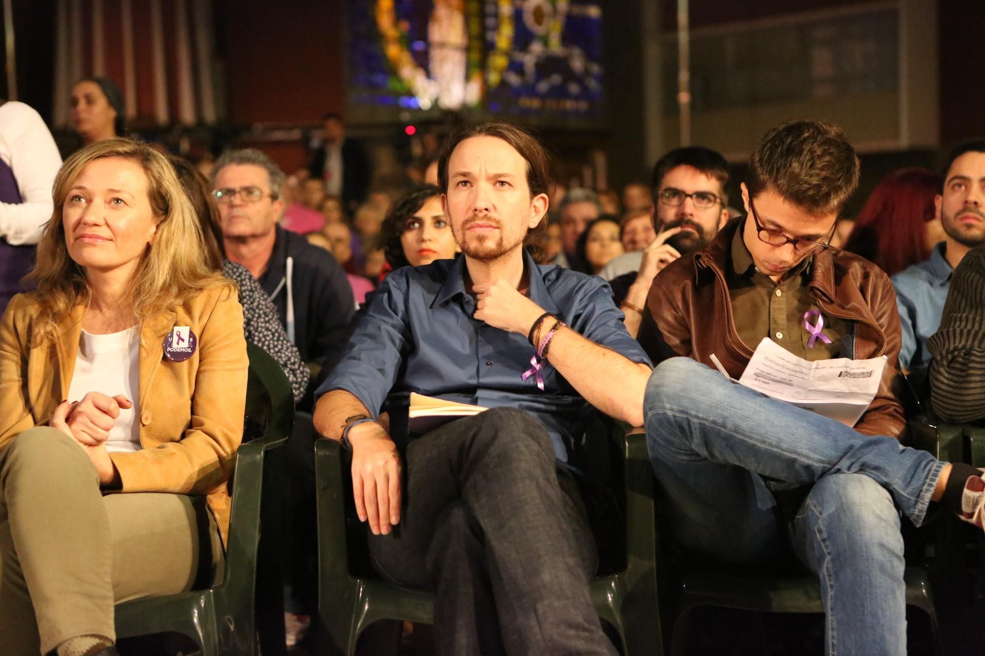 Victoria Rosell, Pablo Iglesias e Íñigo Errejón en Gran Canaria (ALEJANDRO RAMOS)