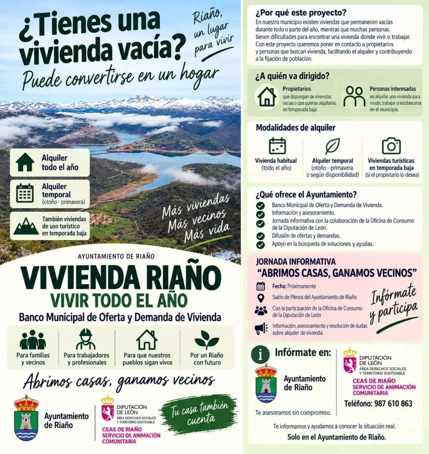 Programa de vivienda vacía de Riaño.