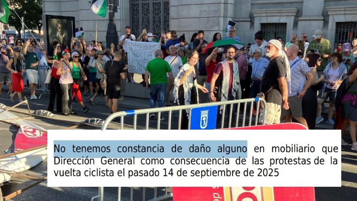 Las protestas de La Vuelta en Madrid no causaron daños en el alumbrado urbano, según el propio Ayuntamiento