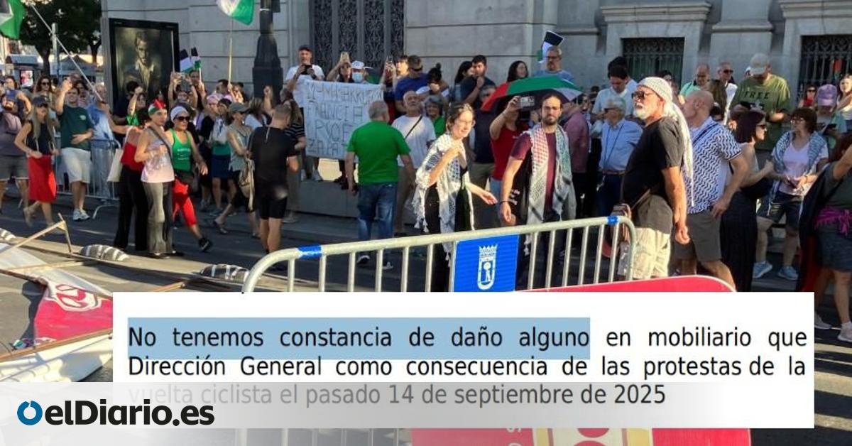 Las protestas de La Vuelta en Madrid no causaron ningún daño en la vía pública, según el propio Ayuntamiento