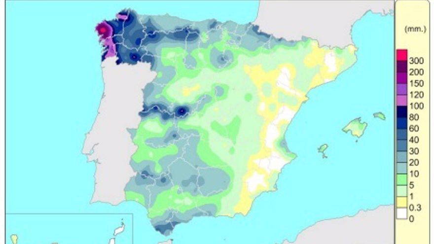 Las lluvias acumuladas desde octubre en Canarias, por debajo de los valores normales