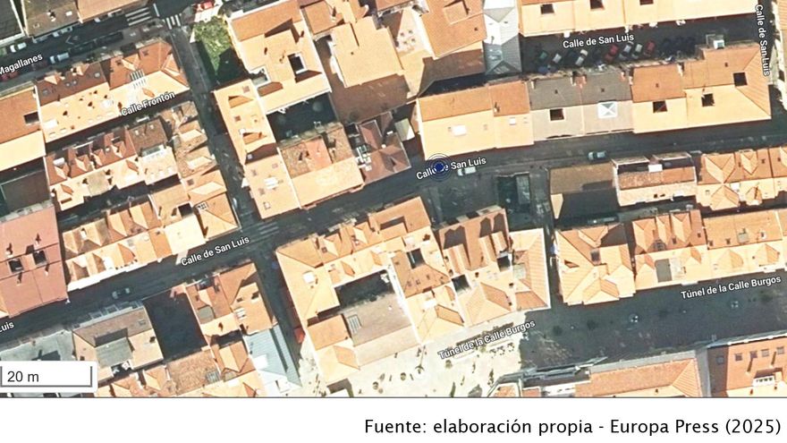 Imagen satélite de la calle San Luis de Santander