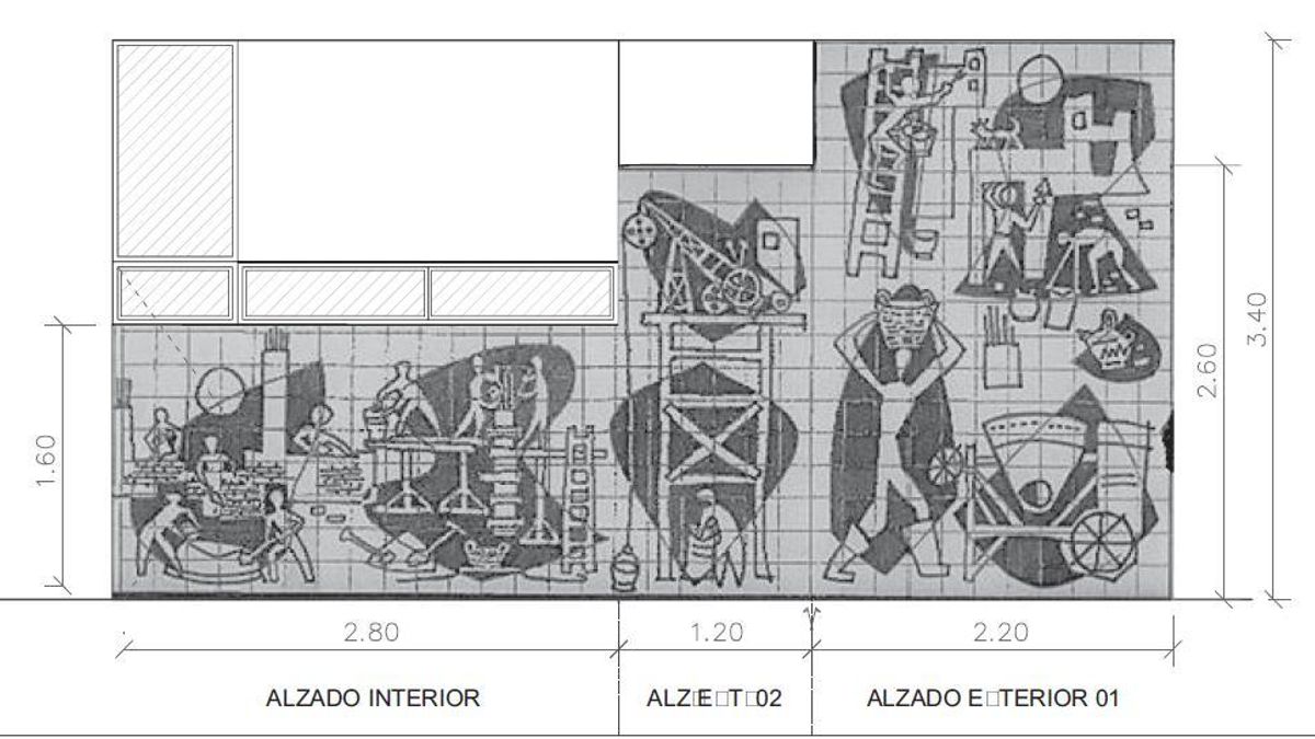Plano de la obra (partes interior y exterior)