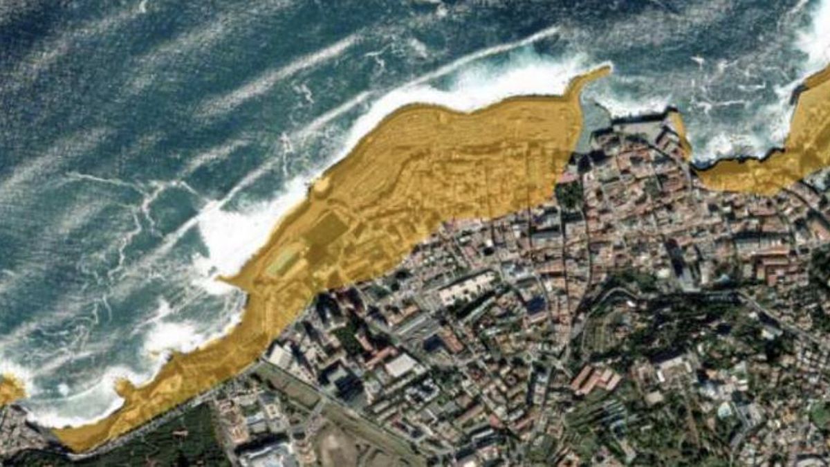 Lámina con riesgo de inundación por temporales marinos en Puerto de La Cruz.