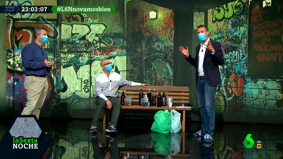 'laSexta Noche' convirtió su plató en un "botellón de puretas" para ilustrar los riesgos ante el coronavirus